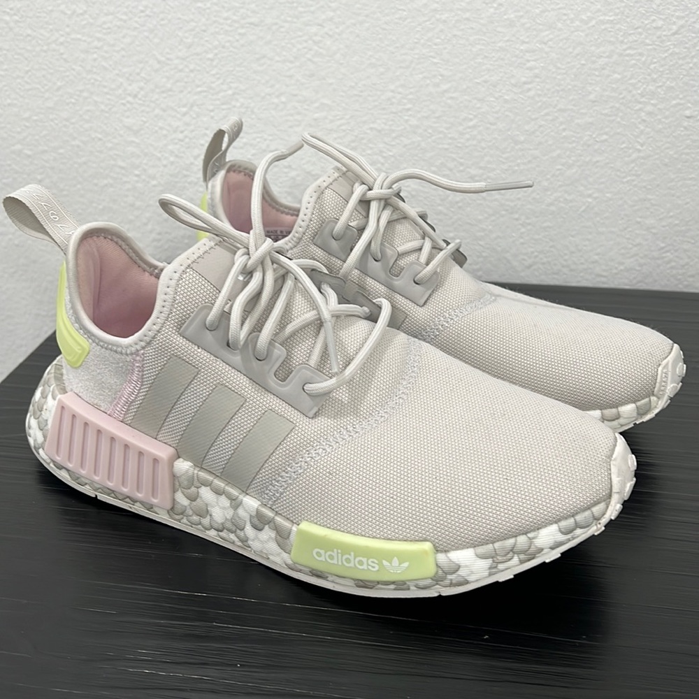 Adidas Women’s Shoes NMD R1 7.5 Grey Green and Pastel Pink
